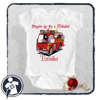 Mikulás tűzoltó - neves body/gyerekpóló