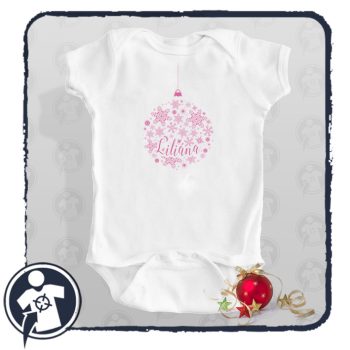 Karácsonyi body/gyerekpóló - díszgömb névvel