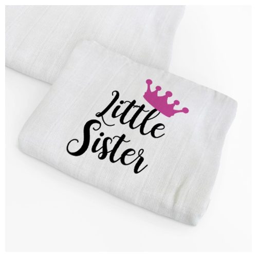Egyedi textilpelenka - Little Sister koronával