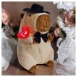 40cm-es óriás plüss Capybara menyasszony és vőlegény páros