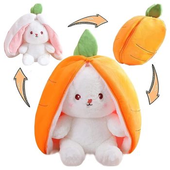 PLÜSS SÁRGARÉPA NYUSZI, NYÚL RÉPÁBAN 30CM