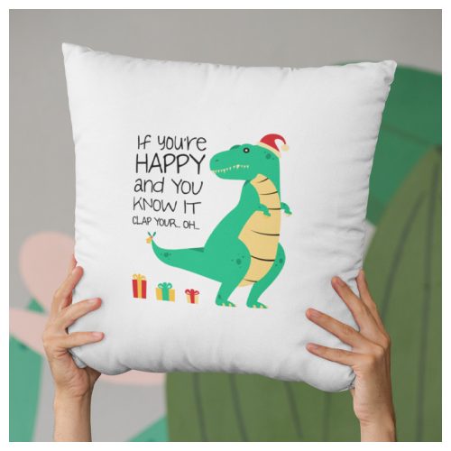 Happy T-REX - vicces karácsonyi párna