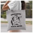 Unicorns love DEATH METAL - vicces feliatos vászonszatyor 