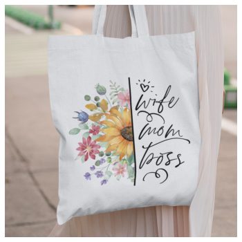 Wife Mom Boss - feliratos Anyák napi vászonszatyor