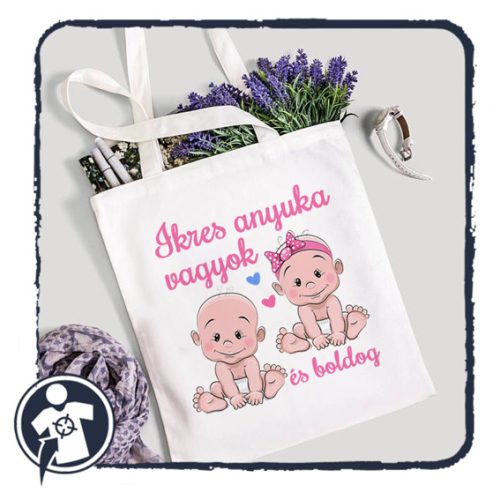 Vászonszatyor - Ikres anyuka vagyok - vegyes páros