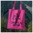 KEEP CALM and DRIVE A BMW - felratos vászonszatyor BMW autósoknak 