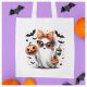 Cuki napszemcsis szellem sütőtökkel kávéval - vászonszatyor Halloweenre