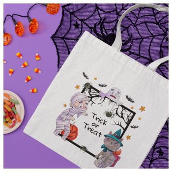 Cuki halloweeni vászonszatyor - boszi sapkás cica