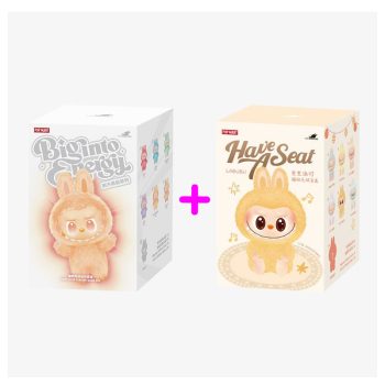 Labubu kulcstartó duó – Big Into és Have a Seat plüss figurák egy csomagban, kedvezményes áron