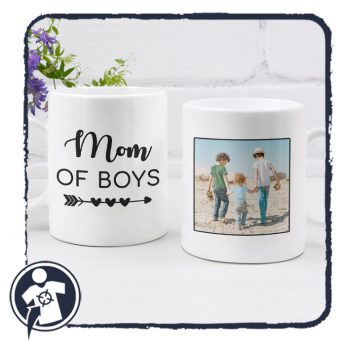 Mom of boys - Egyedi fényképes bögre fiús anyukáknak 