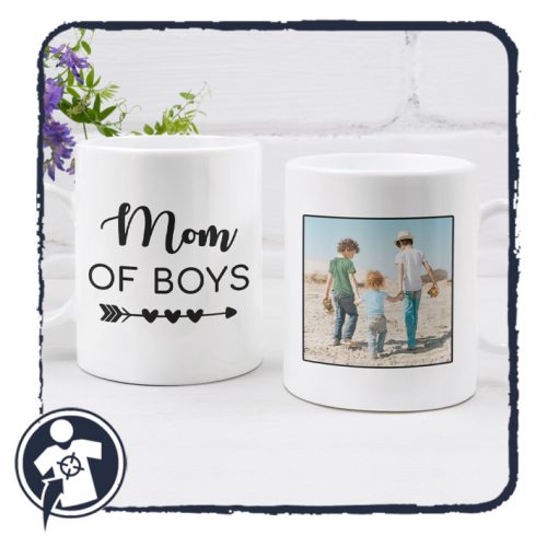 Mom of boys - Egyedi fényképes bögre fiús anyukáknak 
