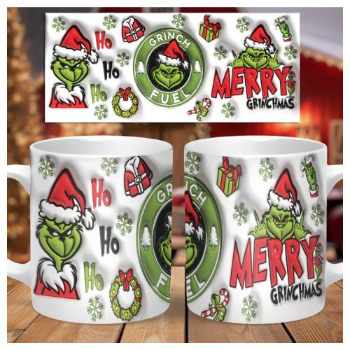 3D hatású bögre GRINCH mintával