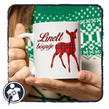   Őzikés karácsonyi bögre - egyedi karácsonyi bögre saját névvel