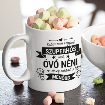   Szuperhős óvónő bögre – pedagógus napi ajándék óvó néniknek
