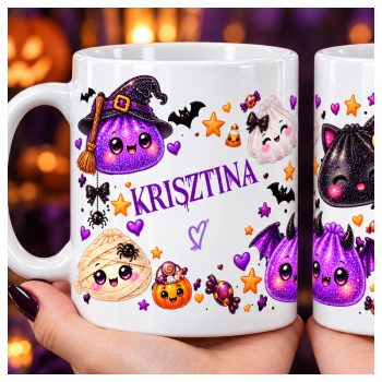 Névre szóló halloween bögre jelmezes gőzgombócokkal